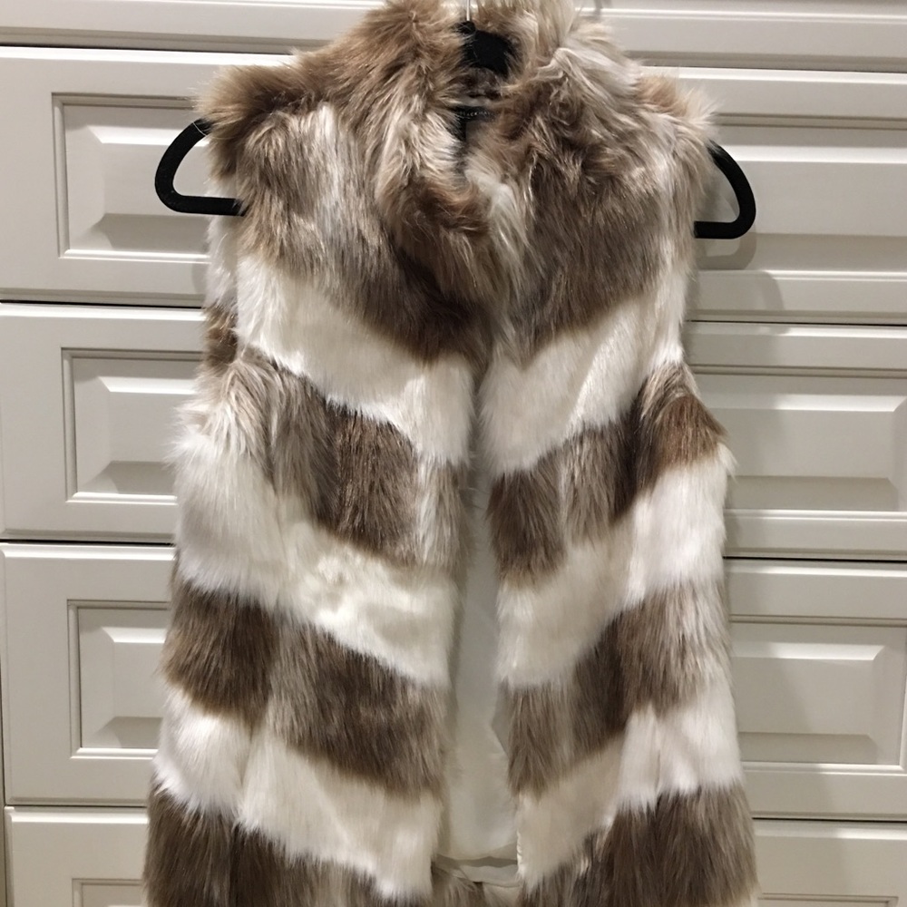 WHBM faux fur vest